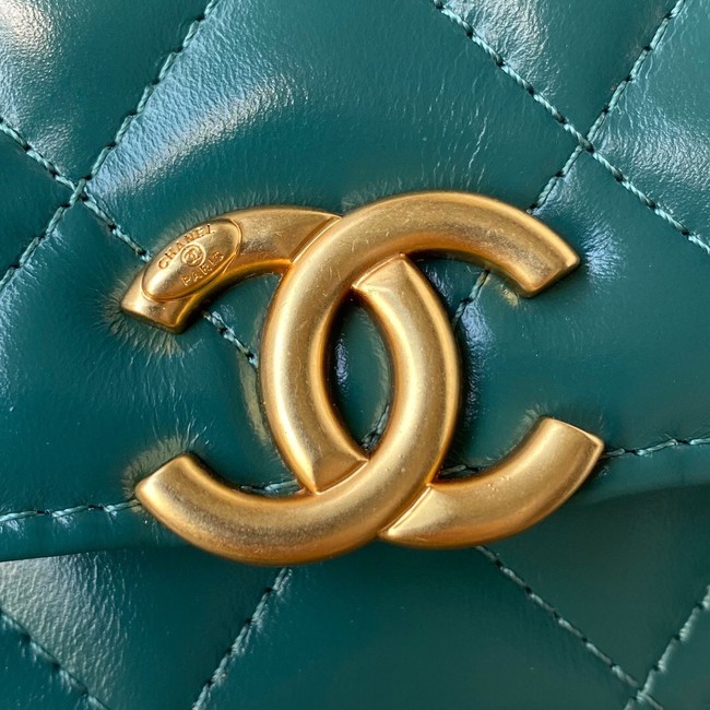 CHANEL Lambskin Flap Shoulder Bag AP2289 green