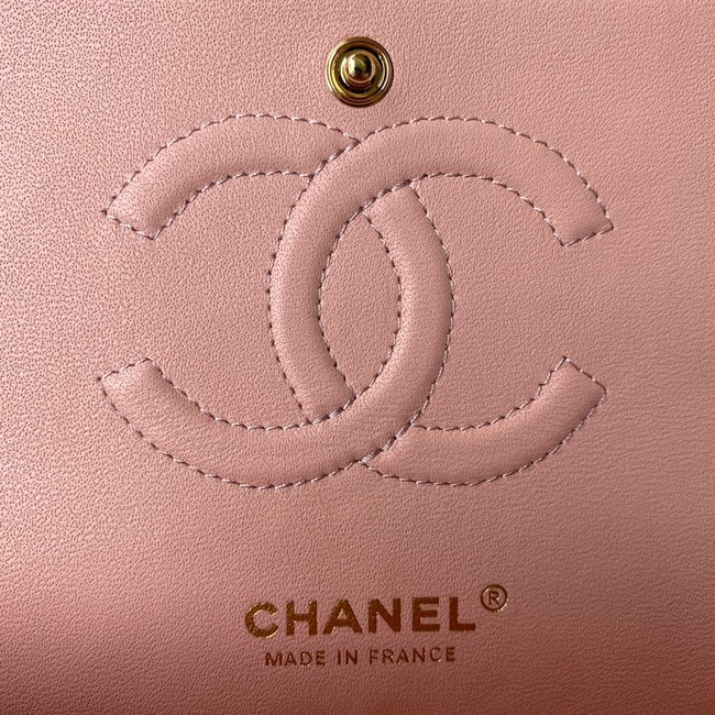 Chanel Flap Shoulder Bag Grained Calfskin A01112 gold-Tone Metal pink