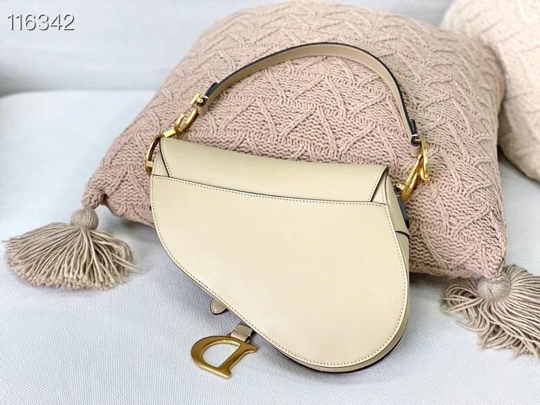 Dior SADDLE-TAS VAN KALFSLEER M0446CW Cream