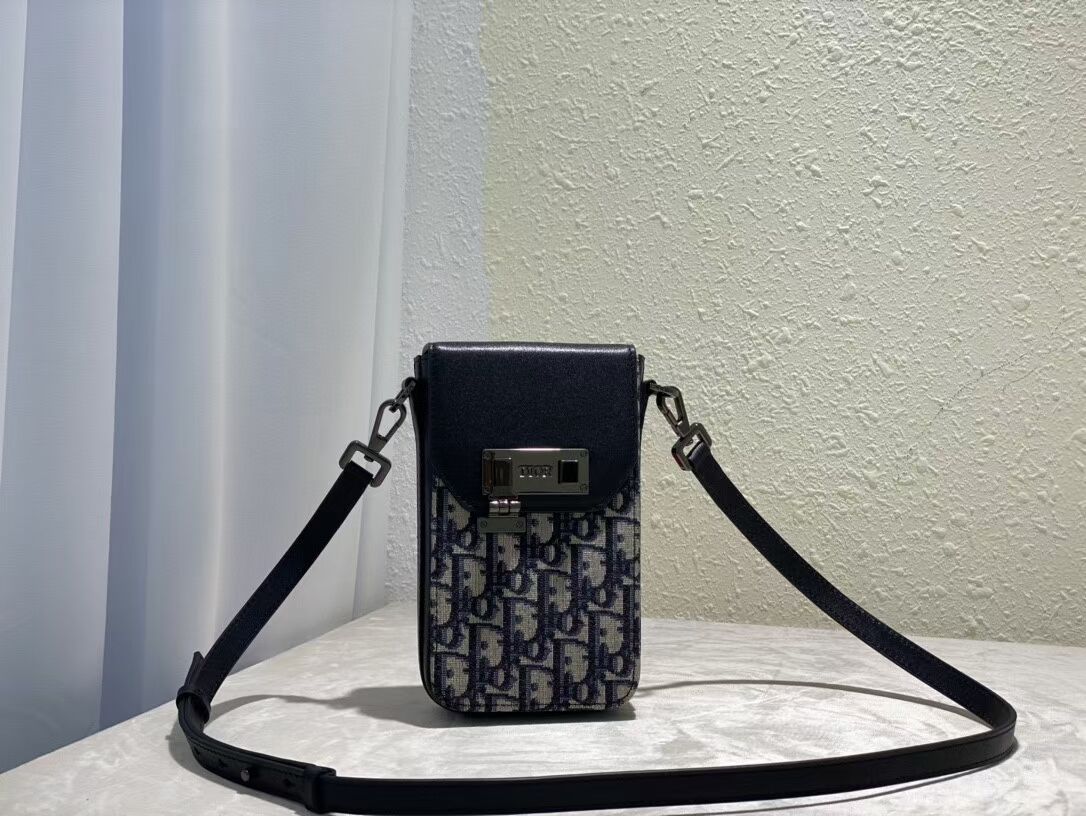 DIOR MINI BOBBY BAG Embroidery C0977A dark blue