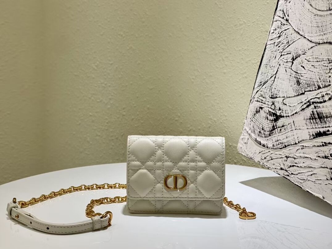 DIOR MINI BOBBY BAG Gradient Cannage Lambskin C0952 white