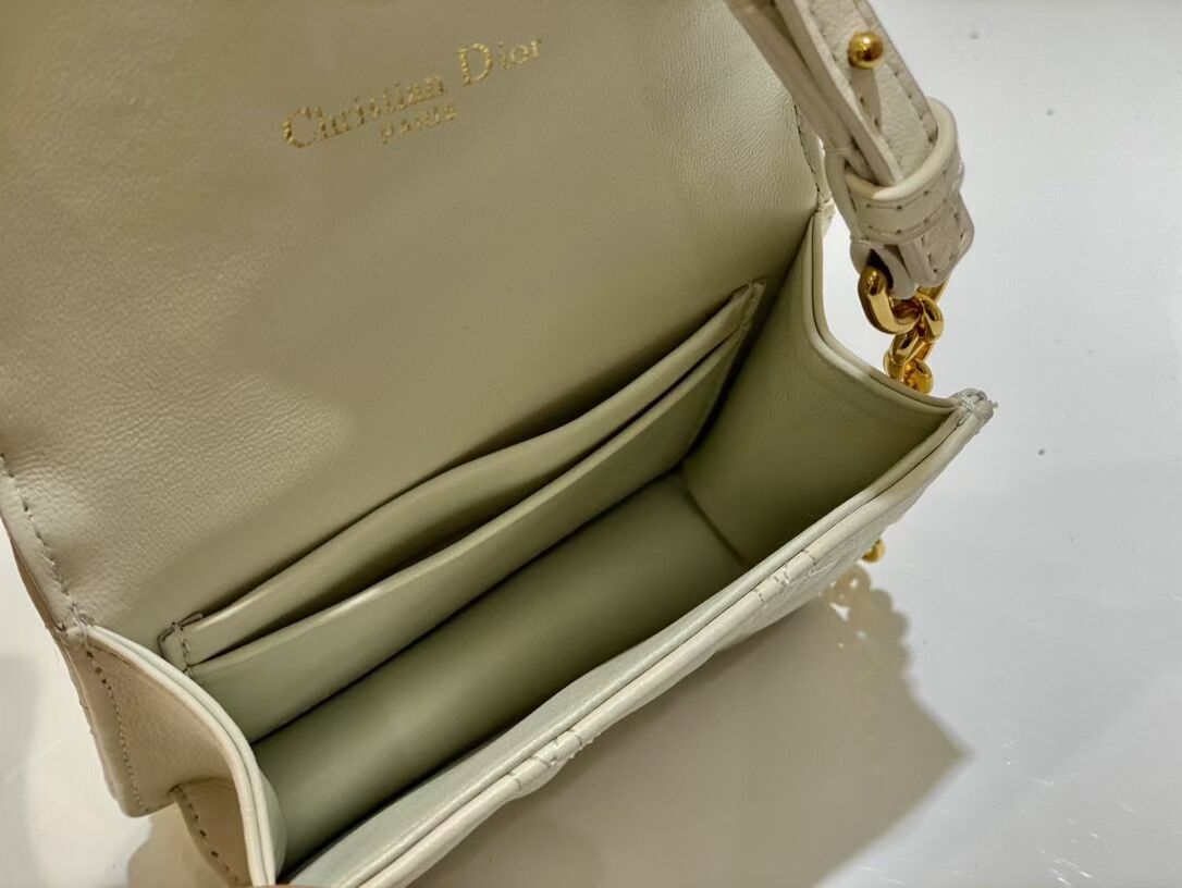 DIOR MINI BOBBY BAG Gradient Cannage Lambskin C0952 white