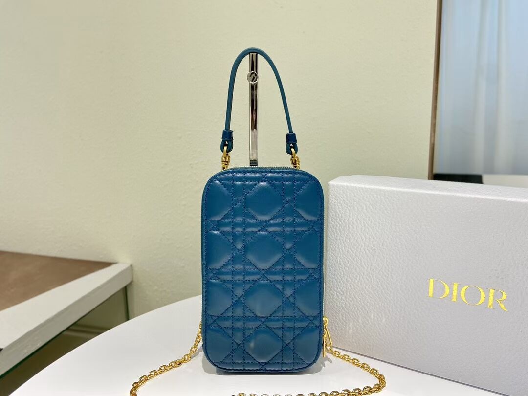 DIOR MINI BOBBY BAG Gradient Cannage Lambskin C0955 blue