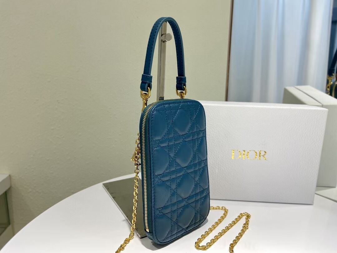 DIOR MINI BOBBY BAG Gradient Cannage Lambskin C0955 blue