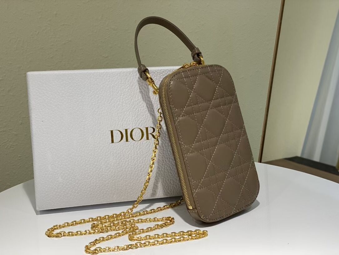 DIOR MINI BOBBY BAG Gradient Cannage Lambskin C0955 dark pink 