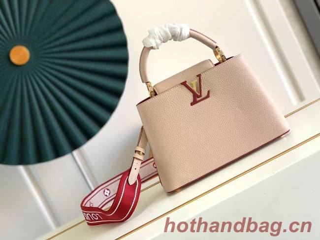 Louis Vuitton CAPUCINES BB M59266 Eggshell&Lie de Vin Red