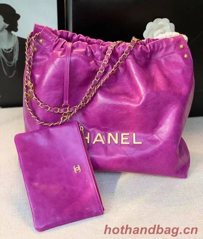 Chanel Original Oil Wax Leather Calfskin Cable Shopping Bag A67088 rose