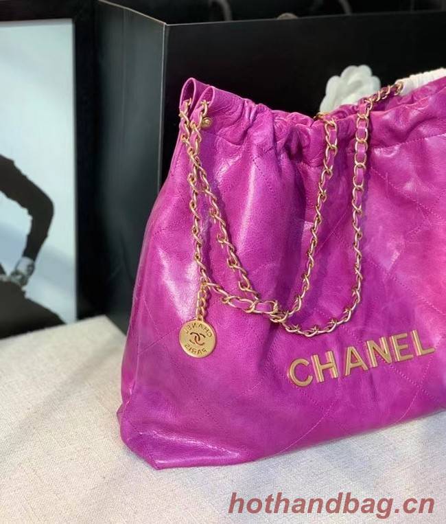 Chanel Original Oil Wax Leather Calfskin Cable Shopping Bag A67088 rose