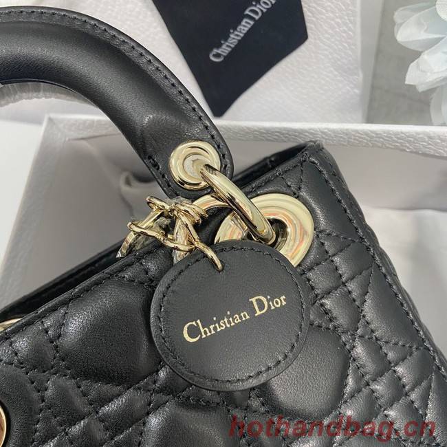 MINI LADY DIOR BAG Lambskin M0566OW black&gold