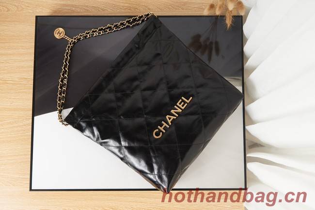 Chanel SHOPPING BAG Calfskin & Gold-Tone Meta AS3261 black