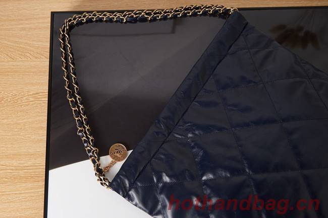 Chanel SHOPPING BAG Calfskin & Gold-Tone Meta AS3261 royal blue