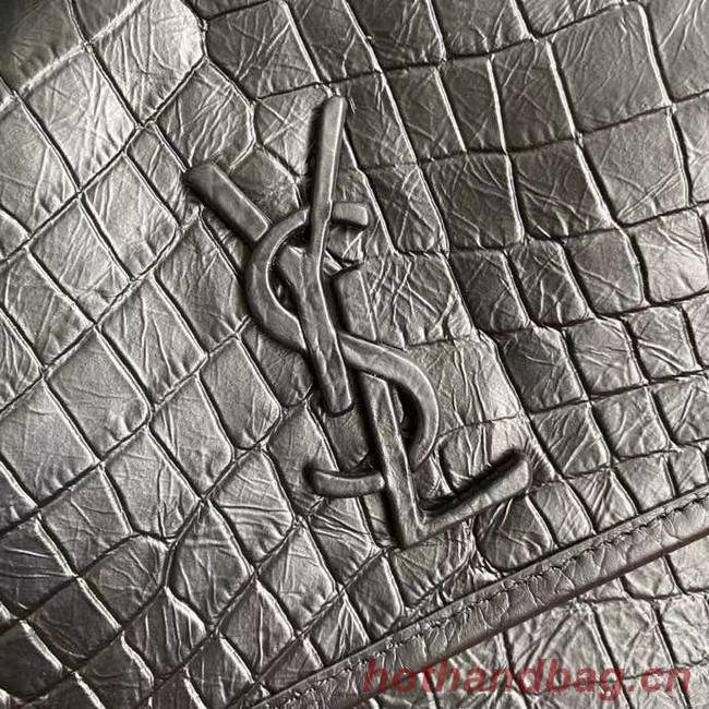 YSL NIKI MEDIUM IN CROCODILE-EMBOSSED LEATHER 498894 black