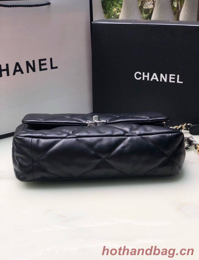 CHANEL Lambskin 19 Flap Bag AS1161 black