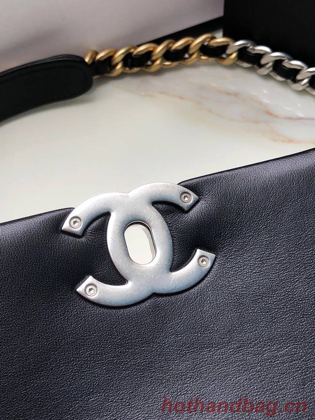 CHANEL Lambskin 19 Flap Bag AS1161 black