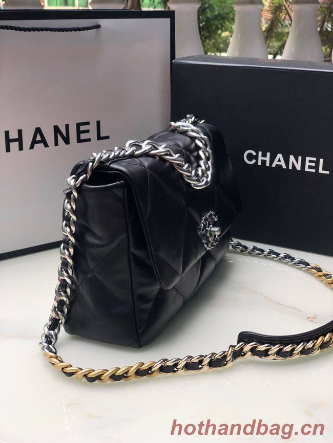 CHANEL Lambskin 19 Flap Bag AS1161 black