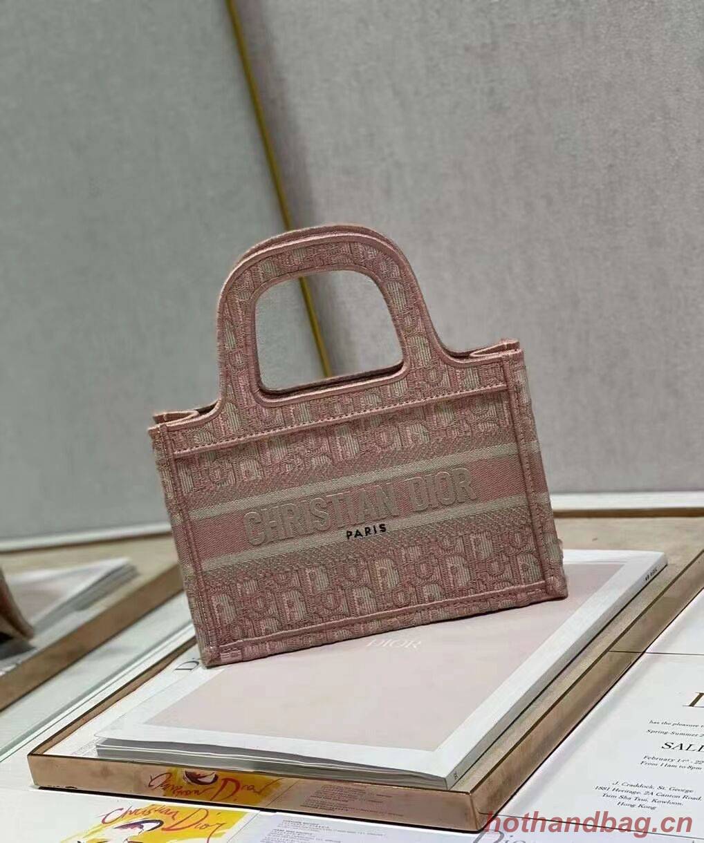 DIOR BOOK mini TOTE Embroidery C1783-2 pink