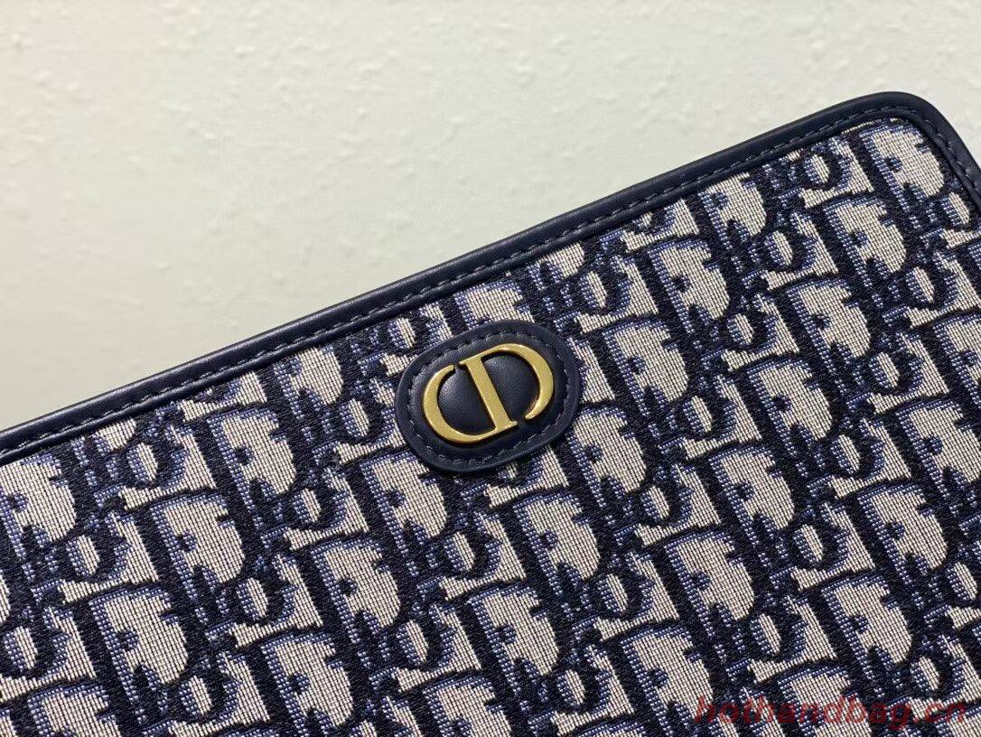 Dior Oblique Canvas Cluth Bag C5107 Blue