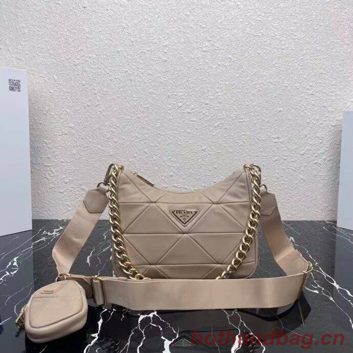 Prada System nappa leather patchwork shoulder bag 1AC151 Biscuits