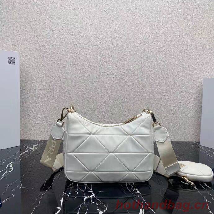 Prada System nappa leather patchwork shoulder bag 1AC151 WHITE