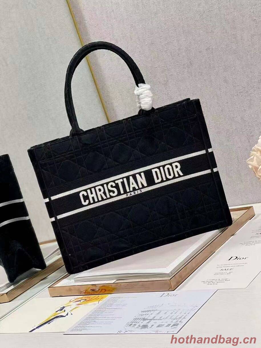 SMALL DIOR BOOK TOTE Velvet C1287-5 black