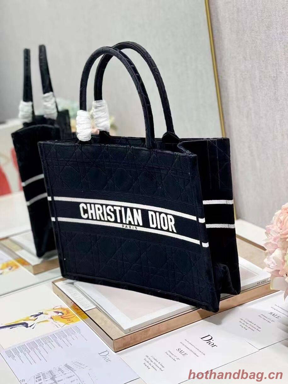 SMALL DIOR BOOK TOTE Velvet C1287-5 black