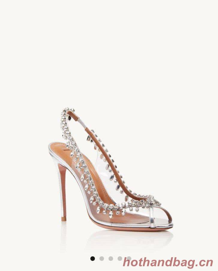 Aquazzura Temptation Crystal Sandal Shoes A105 White