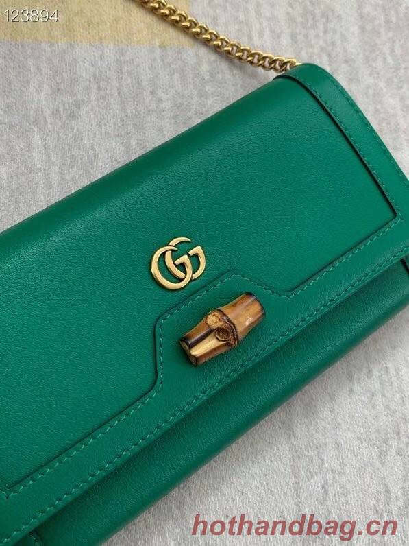 Gucci Diana chain wallet with bamboo 658243 green