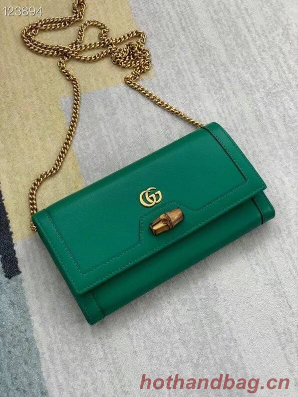 Gucci Diana chain wallet with bamboo 658243 green