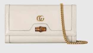 Gucci Diana chain wallet with bamboo 658243 white