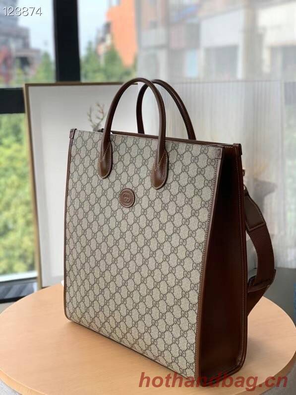 Gucci Medium tote with Interlocking G 674155 brown