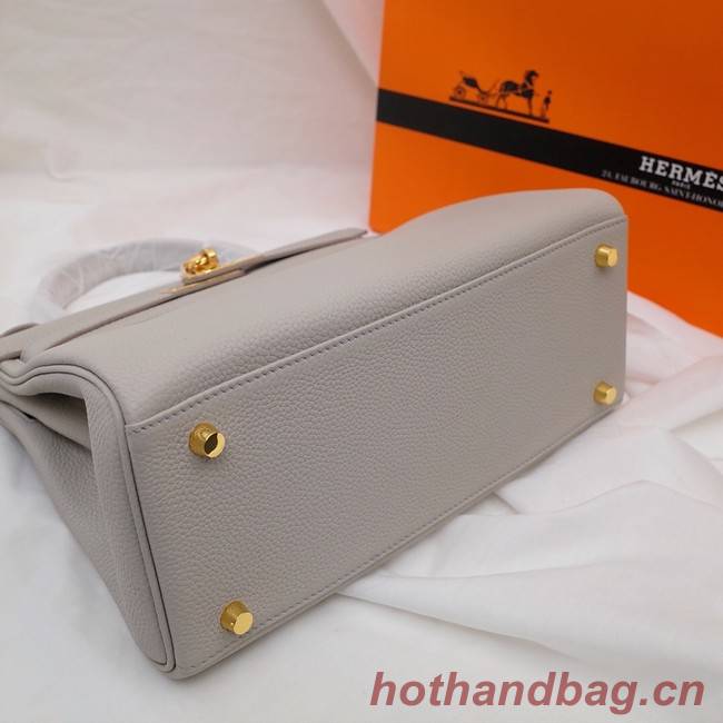 Hermes Kelly Shoulder Bag Original TOGO Leather KY3255 Pearl grey