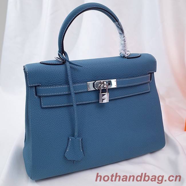 Hermes Kelly Shoulder Bag Original TOGO Leather KY3255 blue