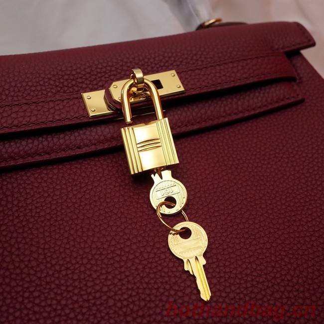 Hermes Kelly Shoulder Bag Original TOGO Leather KY3255 claret