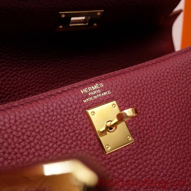 Hermes Kelly Shoulder Bag Original TOGO Leather KY3255 claret