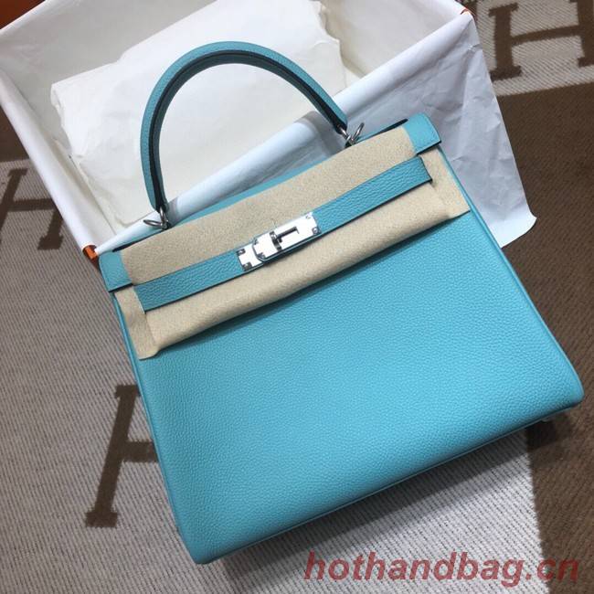 Hermes Kelly Shoulder Bag Original TOGO Leather KY3255 sky blue