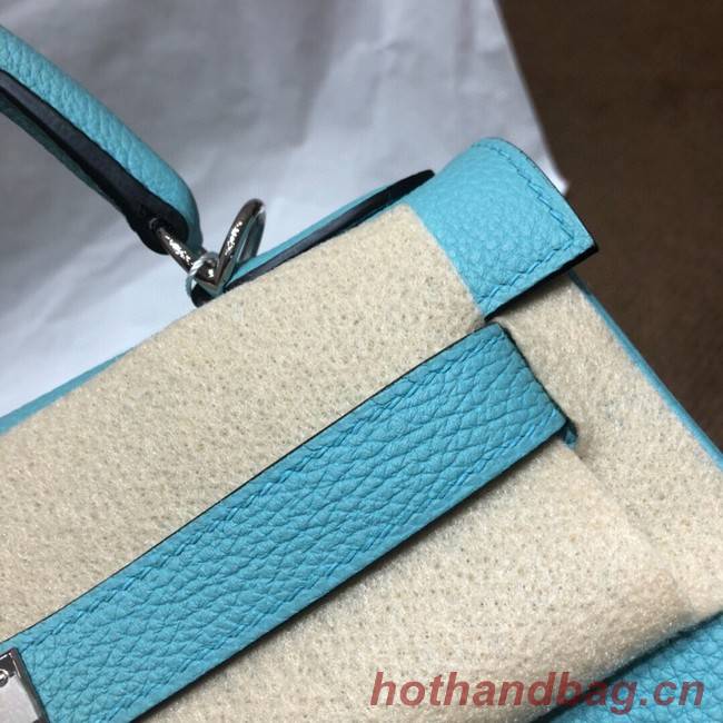 Hermes Kelly Shoulder Bag Original TOGO Leather KY3255 sky blue