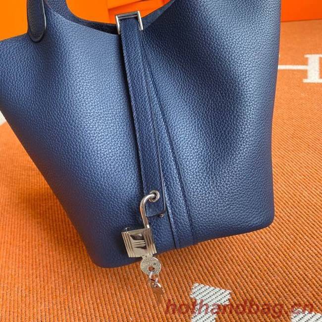 Hermes Picotin Lock Bags Original togo Leather PL3388 Sapphire blue