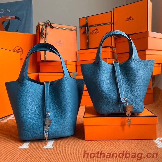 Hermes Picotin Lock Bags Original togo Leather PL3388 blue