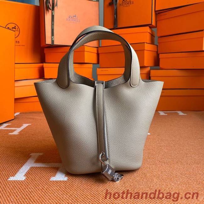 Hermes Picotin Lock Bags Original togo Leather PL3388 gray