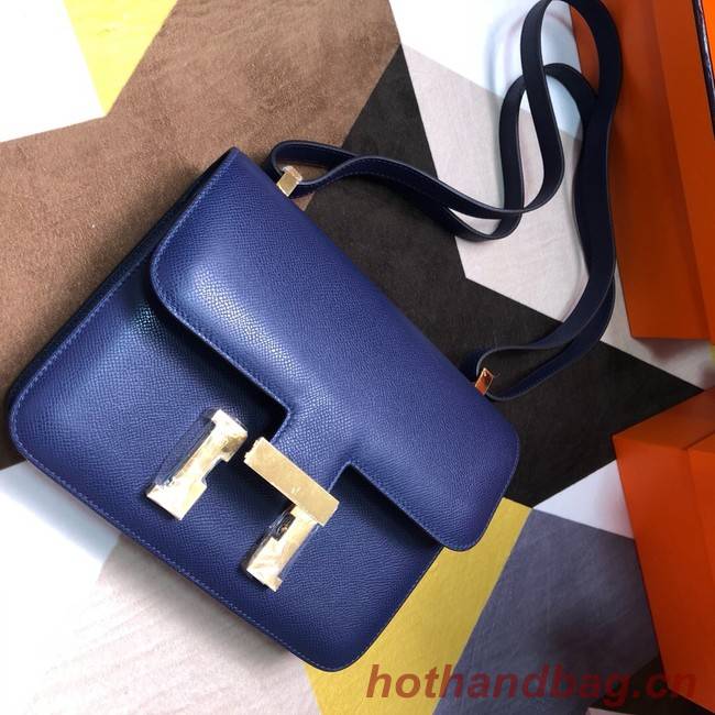 Hermes Original Espom Leather Constance Bag 5333 Sapphire blue