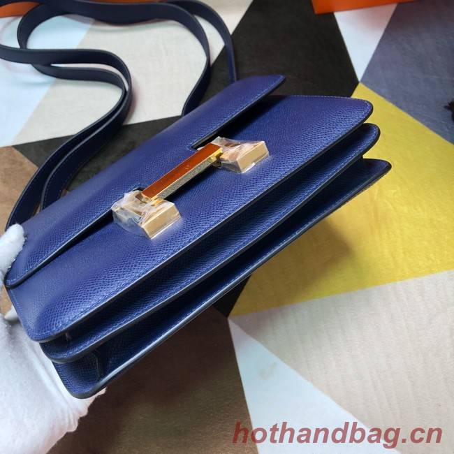 Hermes Original Espom Leather Constance Bag 5333 Sapphire blue