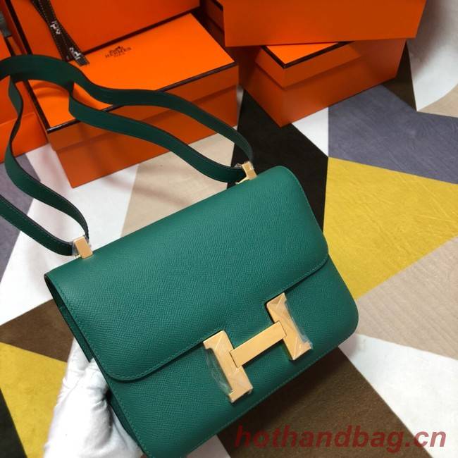 Hermes Original Espom Leather Constance Bag 5333 blackish green