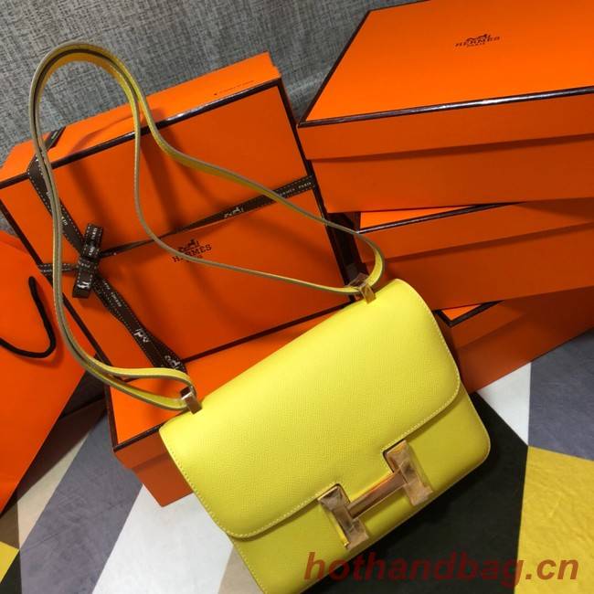 Hermes Original Espom Leather Constance Bag 5333 lemon