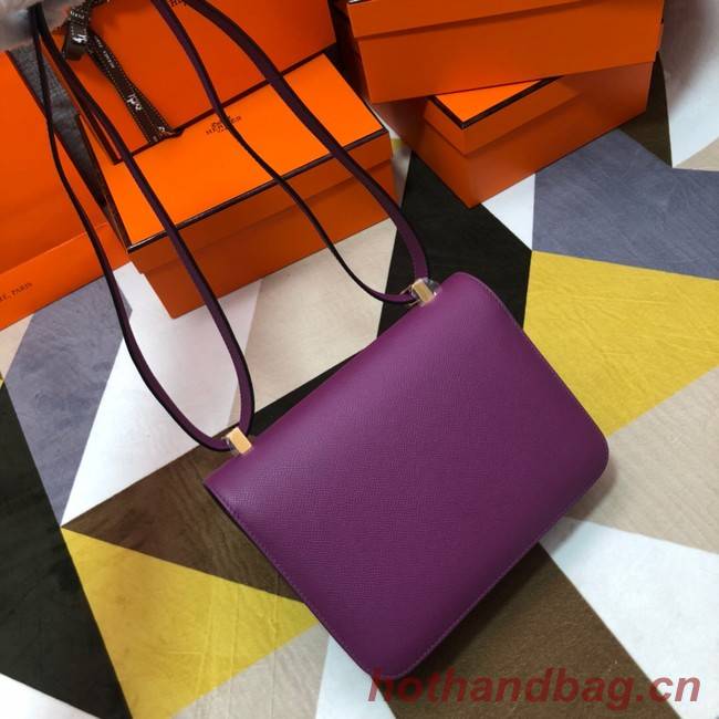 Hermes Original Espom Leather Constance Bag 5333 purple