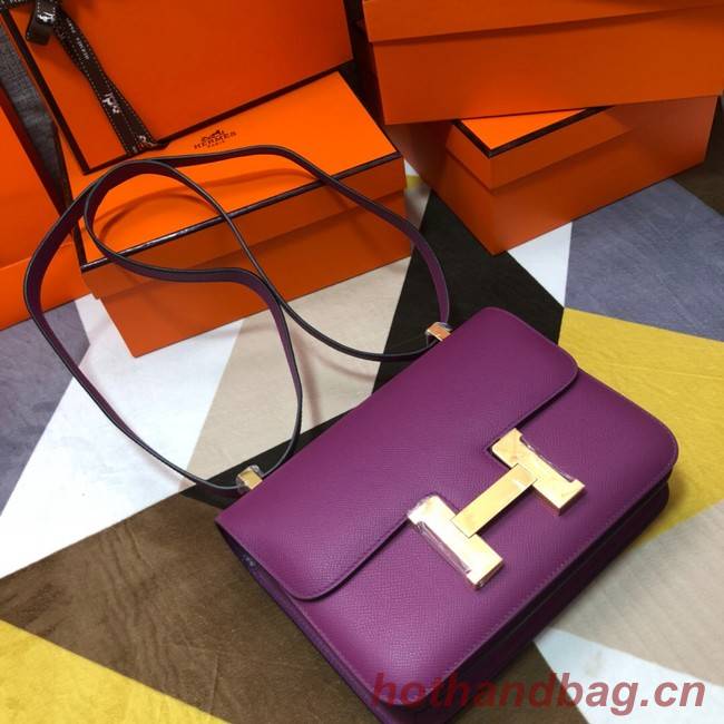 Hermes Original Espom Leather Constance Bag 5333 purple