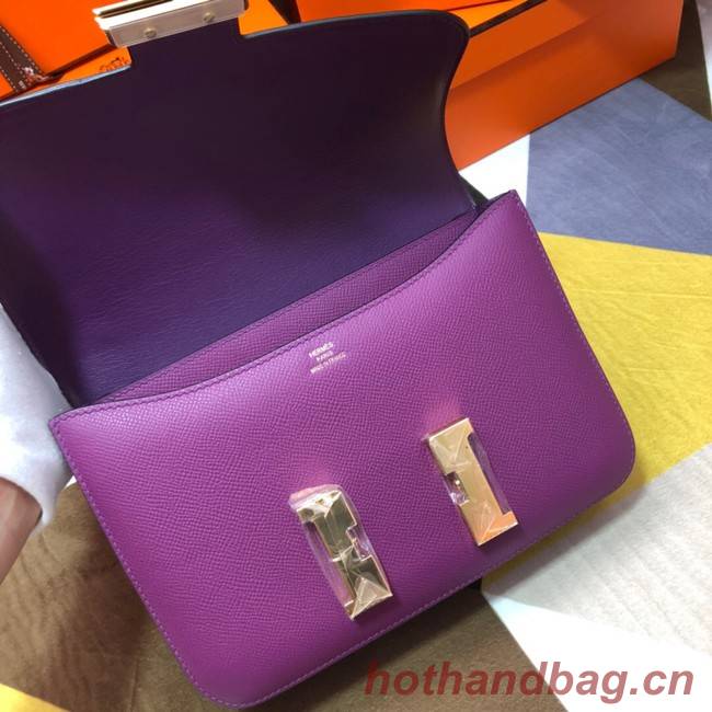 Hermes Original Espom Leather Constance Bag 5333 purple