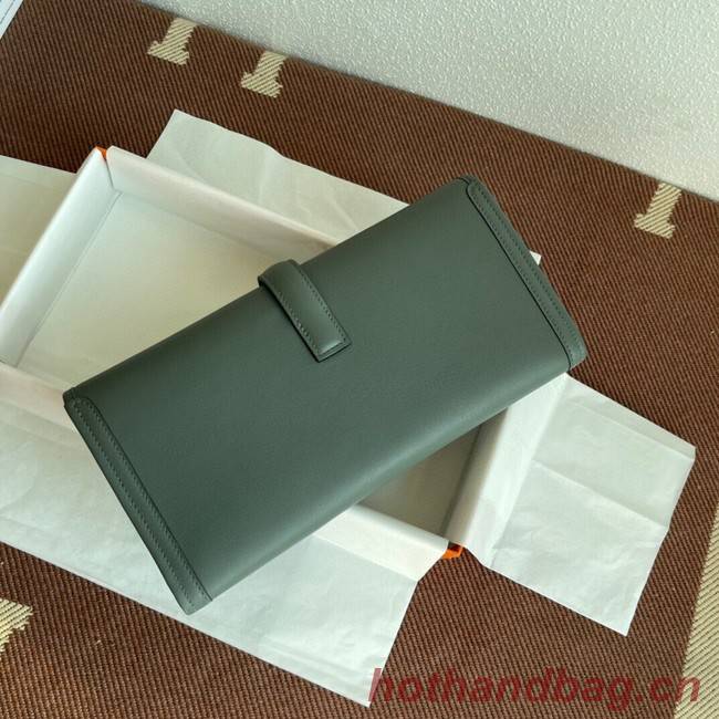 Hermes Original jige swift Leather Clutch 37088 Almond green