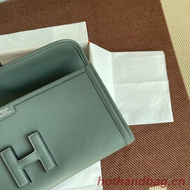 Hermes Original jige swift Leather Clutch 37088 Almond green