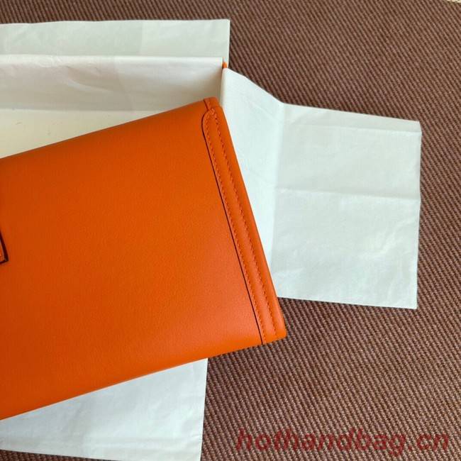 Hermes Original jige swift Leather Clutch 37088 Orange