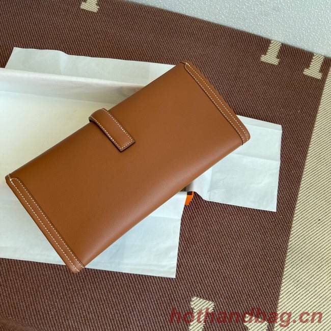 Hermes Original jige swift Leather Clutch 37088 brown